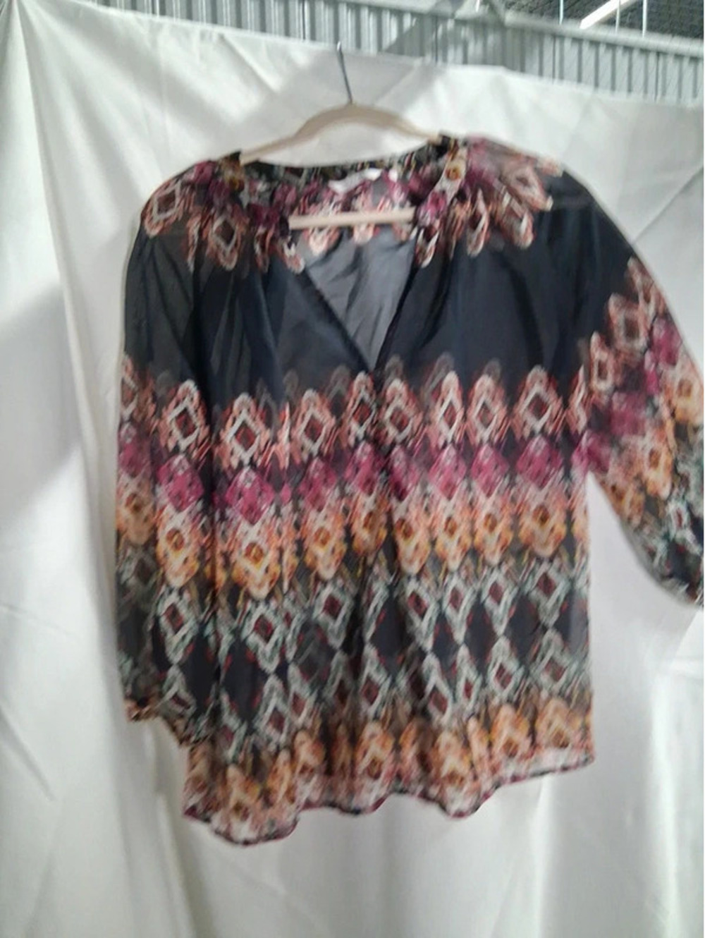 Zoa New York Sheer Top Small Multicolor geometric o2